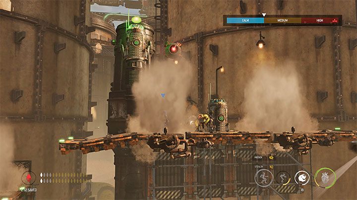 Kierujemy się w prawo - Oddworld Soulstorm: Dotarcie do wieży Fueling Tower, Phat Station - solucja - Oddworld Soulstorm - poradnik do gry