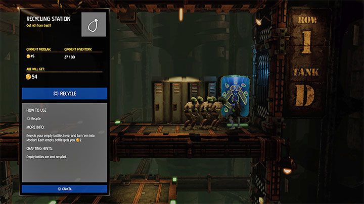 Na końcu głównego korytarza znajduje się też pierwsza stacja do recyklingu (Recycling Station) - Oddworld Soulstorm: Dotarcie do wieży Fueling Tower, Phat Station - solucja - Oddworld Soulstorm - poradnik do gry