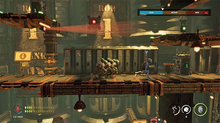 Eksplorację kolejnego obszaru rozpoczynamy od wciśnięcia przycisku - Oddworld Soulstorm: Dotarcie do wieży Fueling Tower, Phat Station - solucja - Oddworld Soulstorm - poradnik do gry