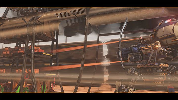 W trakcie przeprawy przez pociąg załączy się cut-scenka sugerująca zbliżający się pojedynek z bossem, którym jest Slig Mama - Oddworld Soulstorm: Slig Mama, pojedynek z bossem, The Hijack - solucja - Oddworld Soulstorm - poradnik do gry