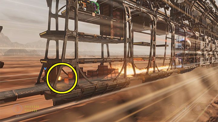 Jeszcze w drodze do bossa - wielkiego mecha rozpocznie on pierwszy ostrzał rakietowy - Oddworld Soulstorm: Slig Mama, pojedynek z bossem, The Hijack - solucja - Oddworld Soulstorm - poradnik do gry