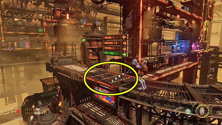 Musimy powrócić do platformy Delivery Car, której użyliśmy w celu dotarcia w to miejsce - Oddworld Soulstorm: Odblokowanie platformy w Workzone 1, Feeco Depot - solucja - Oddworld Soulstorm - poradnik do gry
