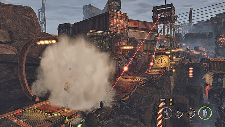 Po otwarciu Moolah Gate natrafimy na szafki z kłódkami - skrywają one koktajle Brewnade - Oddworld Soulstorm: Dotarcie dźwigiem do Security Station, The Yards - solucja - Oddworld Soulstorm - poradnik do gry