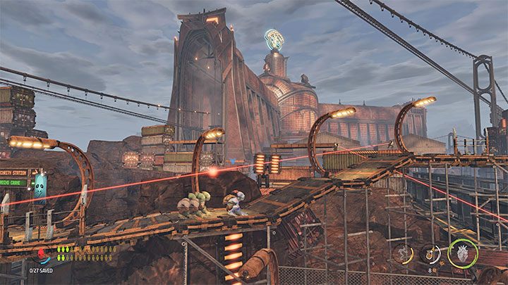 Wybieramy teraz górną ścieżkę - Oddworld Soulstorm: Dotarcie dźwigiem do Security Station, The Yards - solucja - Oddworld Soulstorm - poradnik do gry