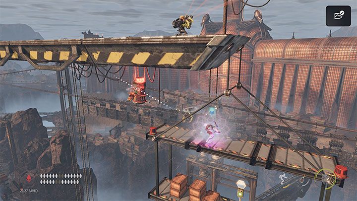 Przed nami trudna konfrontacja, w której musimy ochraniać Abea przed latającymi Sligami - Oddworld Soulstorm: Wspinaczka na dźwig Loading Crane, The Yards - solucja - Oddworld Soulstorm - poradnik do gry