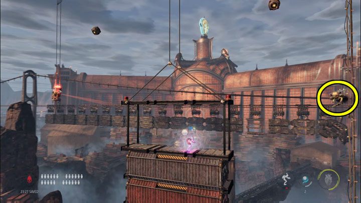 Wkrótce ruchoma platforma oddali się od urządzeń Chant Suppressor i ponownie dostępne stanie się opętanie - Oddworld Soulstorm: Wspinaczka na dźwig Loading Crane, The Yards - solucja - Oddworld Soulstorm - poradnik do gry