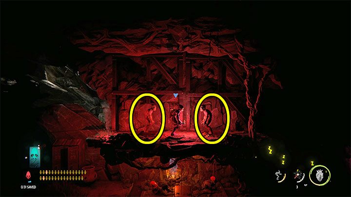 Wspinamy się na półkę zlokalizowaną na prawo od wejścia do kopalni - Oddworld Soulstorm: Przekroczenie doliny windą, Sorrow Valley - solucja - Oddworld Soulstorm - poradnik do gry