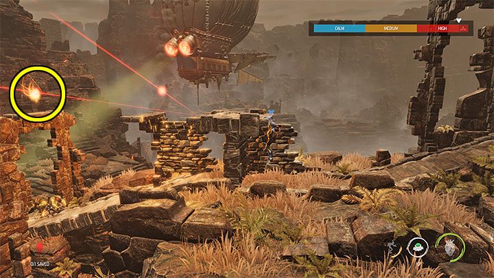 Sekret jest w pierwszej lokacji ze snajperami i bombardowaniami - znajdziemy go na lewo od miejsca startu - Oddworld Soulstorm: Etap 3 - wszystkie sekrety, lista - Oddworld Soulstorm - poradnik do gry