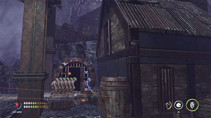 Sekret jest na prawo od miejsca, w którym odnaleźliśmy opisany powyżej Royal Jelly 9 - Oddworld Soulstorm: Etap 4 - wszystkie sekrety, lista - Oddworld Soulstorm - poradnik do gry