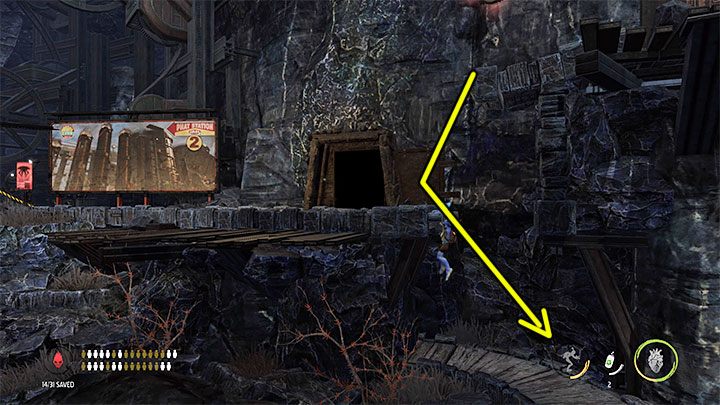 Okazja do odkrycia nowego sekretnego obszaru pojawia się po ominięciu min i dotarciu do wejścia do drugiej kopalni - Oddworld Soulstorm: Etap 5 - wszystkie sekrety, lista - Oddworld Soulstorm - poradnik do gry