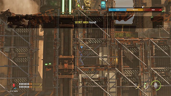 Sekretne lokacja i znajdźka Royal Jelly są pod kołem roboczym z głównej ścieżki - Oddworld Soulstorm: Etap 6 - wszystkie sekrety, lista - Oddworld Soulstorm - poradnik do gry