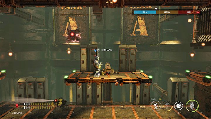 Abe w Oddworld Exodus dysponuje bardzo przydatną umiejętność związywania przeciwników taśmą (Tape) - Oddworld Soulstorm: Skradanie się - Oddworld Soulstorm - poradnik do gry