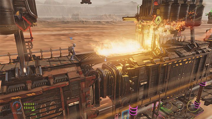 Naszym zadaniem jest wysadzenie butli z propanem blokujących przejście do kolejnej sekcji pociągu - Oddworld Soulstorm: Uwolnienie Mudokonów z wagonów, The Hijack - solucja - Oddworld Soulstorm - poradnik do gry