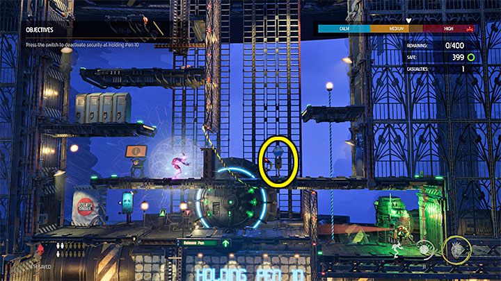 Po tym jak Mudokony uciekną używamy opętania (Possession) na dowolnym ze Sligów - Oddworld Soulstorm: Więzienia Holding Pen 10-6, Escape - solucja - Oddworld Soulstorm - poradnik do gry