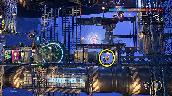 Chowamy się razem z pomocnikami na dole i używamy opętania na dolnym Sligu - Oddworld Soulstorm: Więzienia Holding Pen 10-6, Escape - solucja - Oddworld Soulstorm - poradnik do gry