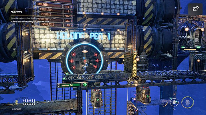 Na ostatnim piętrze nie czekają już nas żadne walki - Oddworld Soulstorm: Więzienia Holding Pen 5-1, Escape - solucja - Oddworld Soulstorm - poradnik do gry