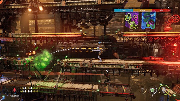 Wyruszamy w lewo - po drodze możemy niszczyć skrzynki i zbierać butelki - Oddworld Soulstorm: Przejście przez Workzone 2, Feeco Depot - solucja - Oddworld Soulstorm - poradnik do gry