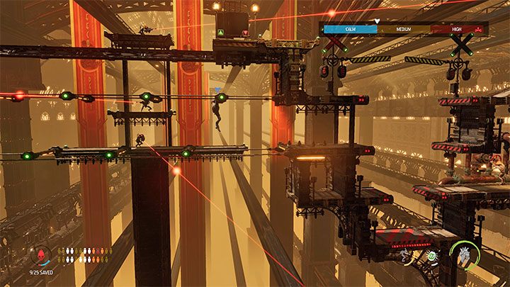 Wyruszamy w prawo, ale pozostawiamy Mudokony z tyłu po zbliżeniu się do pierwszego przejazdu kolejowego - Oddworld Soulstorm: Przejście przez Workzone 2, Feeco Depot - solucja - Oddworld Soulstorm - poradnik do gry