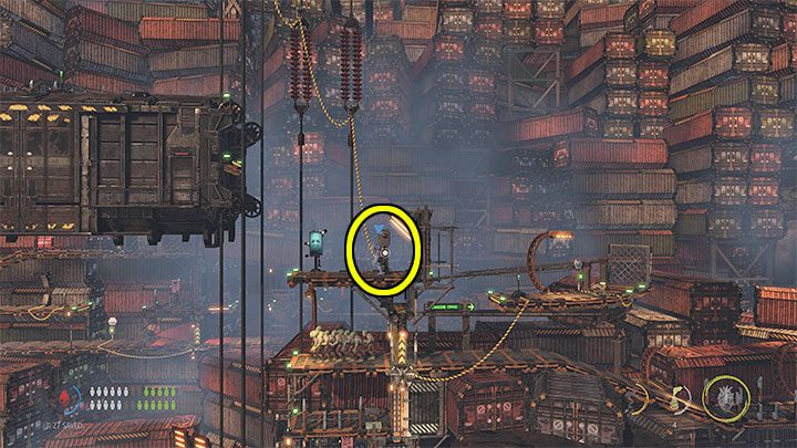 W lokacji tej do rozwiązania jest zagadka z 3 kontenerami, którą Abe musi zaliczyć w pojedynkę - Oddworld Soulstorm: Przeprawa przez Gantry Channel, The Yards - solucja - Oddworld Soulstorm - poradnik do gry