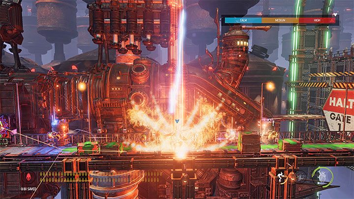 Abe rozpocznie tę misję w dość nietypowych okolicznościach, a mianowicie otoczony na peronie z obu stron przez przeciwników - Oddworld Soulstorm: Otwarcie 1 i 2 bramy, Brewery - solucja - Oddworld Soulstorm - poradnik do gry