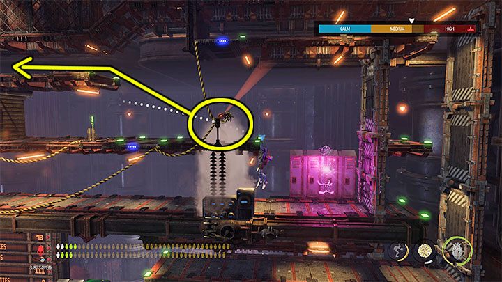 Wyruszamy w prawo i turlamy się pod częściowo podniesioną bramą gdy będzie to można bezpiecznie zrobić - Oddworld Soulstorm: Otwarcie 1 i 2 bramy, Brewery - solucja - Oddworld Soulstorm - poradnik do gry