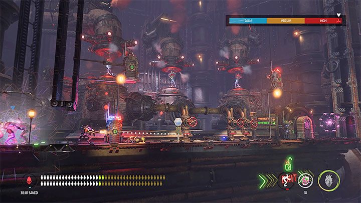 Windą zjedziemy do kolejnego już obszaru z posterunkami Guard Houses - Oddworld Soulstorm: Otwarcie 3 bramy, Brewery - solucja - Oddworld Soulstorm - poradnik do gry