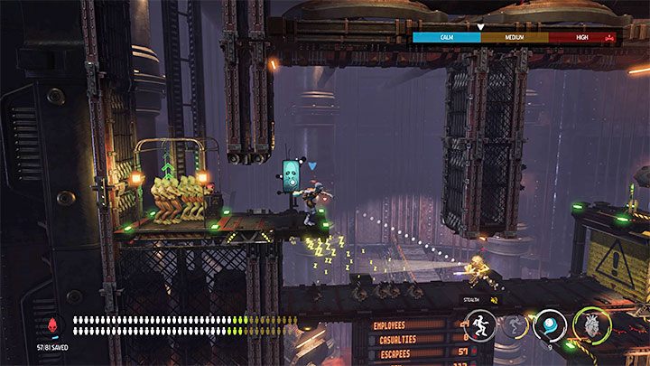 Po zjechaniu windą rozkazujemy Mudokonom żeby pozostały z tyłu - Oddworld Soulstorm: Otwarcie ostatniej bramy, Brewery - solucja - Oddworld Soulstorm - poradnik do gry