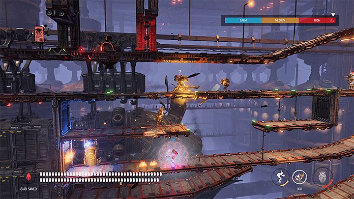 Używamy gadżetów Fizzy Pop/Fizzy Pow do niszczenia górnych kratek i odblokowywania możliwości docierania na wyższe poziomy - Oddworld Soulstorm: Otwarcie ostatniej bramy, Brewery - solucja - Oddworld Soulstorm - poradnik do gry