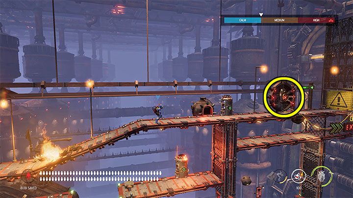 Uważamy na nowe budy na najwyższym poziomie, z których ponownie zaczną wybiegać potwory Slog - Oddworld Soulstorm: Otwarcie ostatniej bramy, Brewery - solucja - Oddworld Soulstorm - poradnik do gry