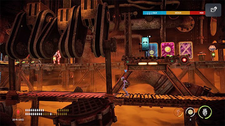 Kierujemy się w pojedynkę w lewo - Oddworld Soulstorm: Przeprawa przez piec Furnace, Slig Barracks - solucja - Oddworld Soulstorm - poradnik do gry