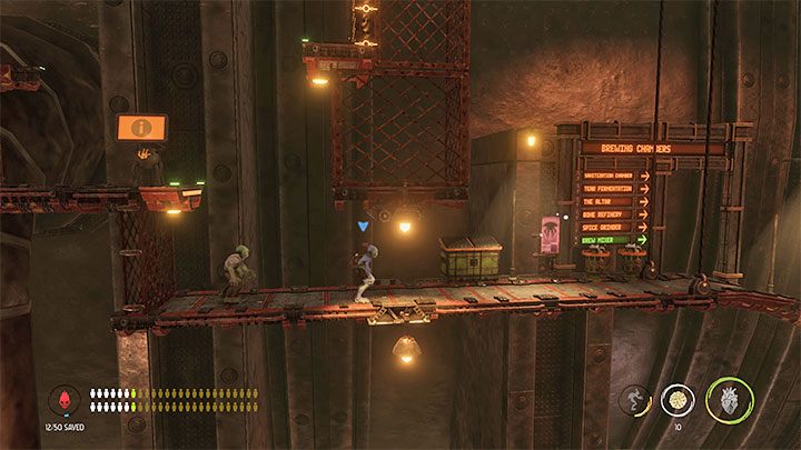 Z Mudokonami wyruszamy w prawo i ostrożnie omijamy pracujące maszyny - Oddworld Soulstorm: Aktywowanie 5 komór Brewing Chambers - solucja - Oddworld Soulstorm - poradnik do gry