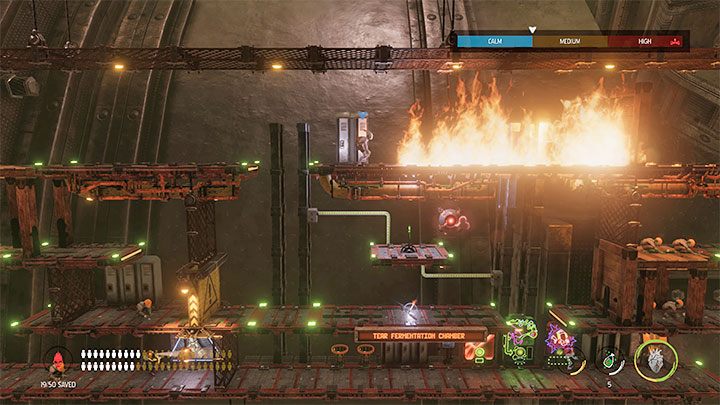 Pozbywamy się Sliga z górnej półki i pociągamy za dźwignię żeby uruchomić windy - Oddworld Soulstorm: Aktywowanie 5 komór Brewing Chambers - solucja - Oddworld Soulstorm - poradnik do gry