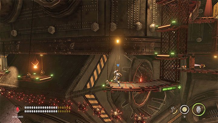 Pozostajemy w miejscu, w którym Abe znalazł się po skorzystaniu z wyjścia z Bone Refinery - Oddworld Soulstorm: Aktywowanie 5 komór Brewing Chambers - solucja - Oddworld Soulstorm - poradnik do gry