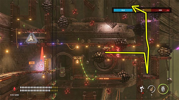 Bardziej wymagający może być fragment z powyższego obrazka - Oddworld Soulstorm: Aktywowanie 5 komór Brewing Chambers - solucja - Oddworld Soulstorm - poradnik do gry