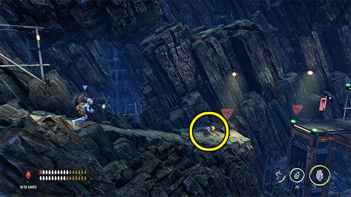 Dolna ścieżka zakłada unikanie wielkich maszyn rozstawionych obok siebie - Oddworld Soulstorm: Zejście na poziom Bone Processing, Necrum - solucja - Oddworld Soulstorm - poradnik do gry