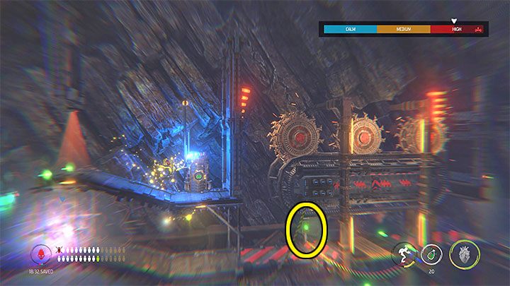 Celowo wszczynamy alarm zbliżając się do górnego skanera i używamy opętania na Sligu - Oddworld Soulstorm: Zejście na poziom Bone Processing, Necrum - solucja - Oddworld Soulstorm - poradnik do gry