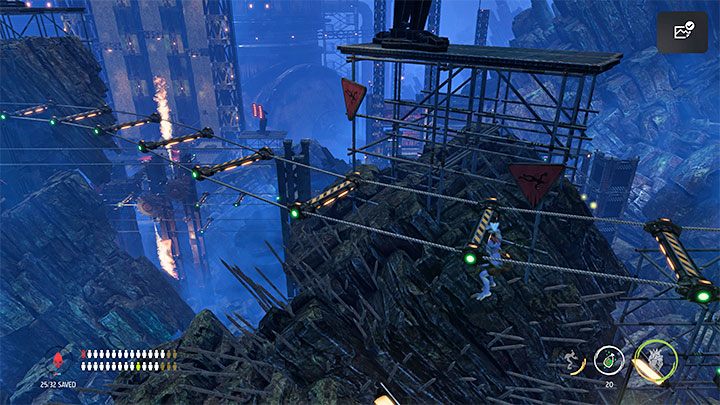 W drodze do miejsca zaliczania trzeciej próby możemy raz jeszcze opcjonalnie skorzystać z lornetki w punkcie widokowym - Oddworld Soulstorm: Zejście na poziom Bone Processing, Necrum - solucja - Oddworld Soulstorm - poradnik do gry