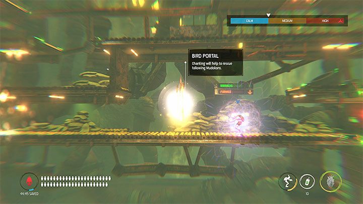 Z Mudokonami warto powrócić na dół, tzn - Oddworld Soulstorm: Dotarcie windą do Comms Tower, Slig Barracks - solucja - Oddworld Soulstorm - poradnik do gry