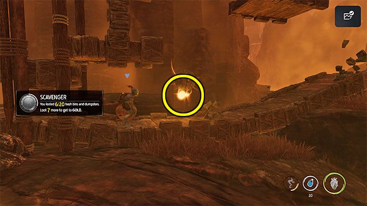 W górnej oraz w dolnej części obszaru, w którym wykonuje się podwójne skoki, są dwa kolejne sekrety Royal Jelly - Oddworld Soulstorm: Ucieczka z płonącej jaskini, The Raid on Monsaic - solucja - Oddworld Soulstorm - poradnik do gry