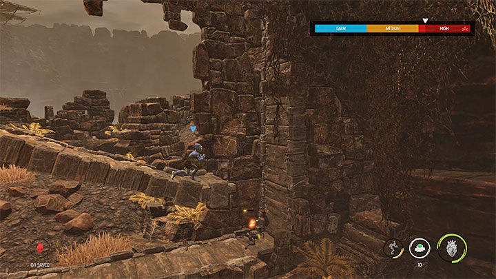 Szybko zeskoczmy na niższe półki po prawej stronie - Oddworld Soulstorm: Przeprawa przez terytorium Sligów, The Blimp - solucja - Oddworld Soulstorm - poradnik do gry