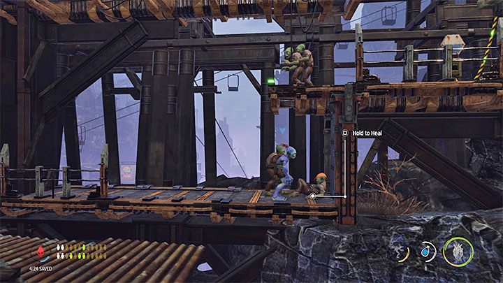 Podążamy dalej w lewo - Oddworld Soulstorm: Uleczenie chorych Mudokonów, The Funicular - solucja - Oddworld Soulstorm - poradnik do gry