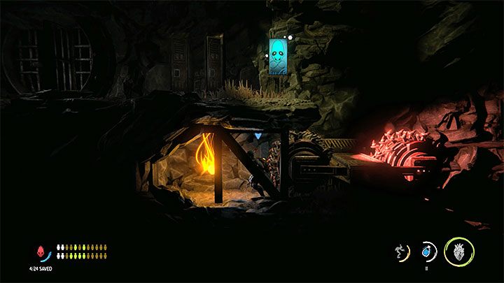 W trakcie eksploracji opcjonalnej kopalni warto pomagać sobie flarami lub śpiewem (Chanting), gdyż Abe może tu zginąć i do odkrycia jest kilka różnych obszarów - Oddworld Soulstorm: Uleczenie chorych Mudokonów, The Funicular - solucja - Oddworld Soulstorm - poradnik do gry