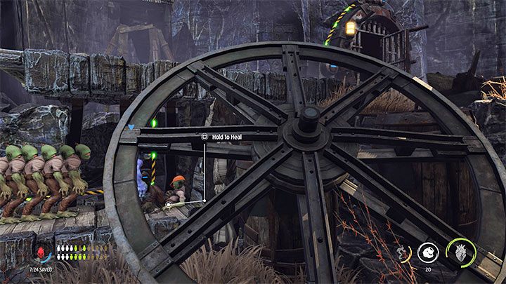 Powracamy z całą ekipą w prawo, czyli do obszaru powiązanego z aktualnym głównym zadaniem tego etapu - Oddworld Soulstorm: Uleczenie chorych Mudokonów, The Funicular - solucja - Oddworld Soulstorm - poradnik do gry