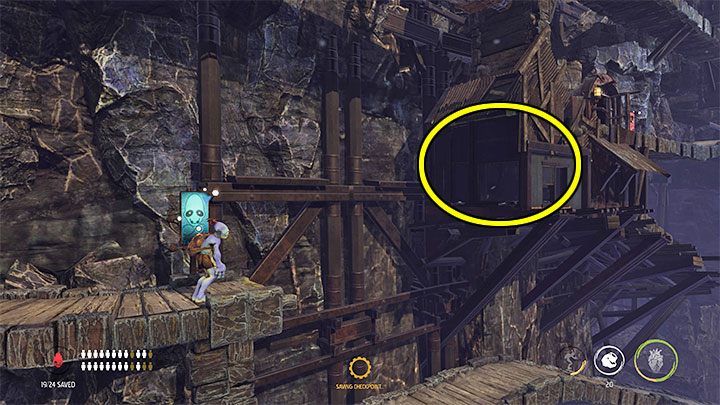 Używamy podwójnego skoku obok ptasiego portalu i wyruszamy w prawo - Oddworld Soulstorm: Podróż do stacji Phat, The Funicular - solucja - Oddworld Soulstorm - poradnik do gry
