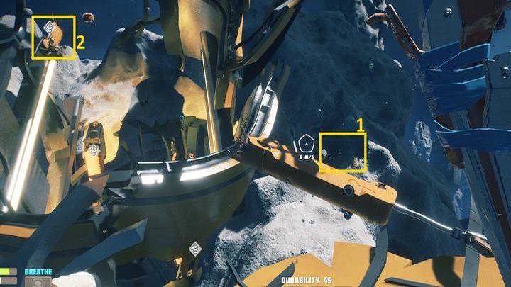 Dodatkowe szawarmy w razie ich deficytu znajdziecie tuż przy drugiej bazie - Breathedge: Przyspieszenie lotu - ulepszenie ekwipunku - Breathedge - poradnik do gry