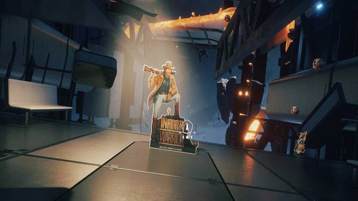 Wewnątrz wraku znajdziecie reklamę Infinity Warrior z mężczyzną (o aparycji Chucka Norrisa) - Breathedge: Poręczny łamacz - ulepszenie ekwipunku - Breathedge - poradnik do gry