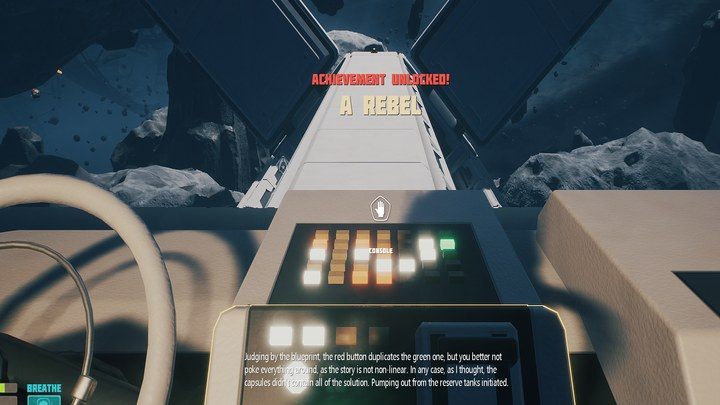 Sposób odblokowania: naciśnijcie czerwony guzik odwrotnie do zaleceń komputera - Breathedge: Osiągnięcia/Trofea - Breathedge - poradnik do gry