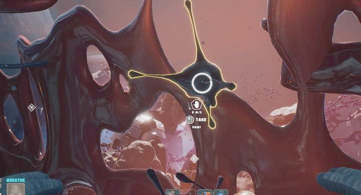 Znajdziesz tu unoszące się farbę i ołów - składniki potrzebne do wytworzenia farby zdolnej pomalować skafander oraz kask - Breathedge: Rozdział 1, Lost in Space - solucja, opis przejścia - Breathedge - poradnik do gry
