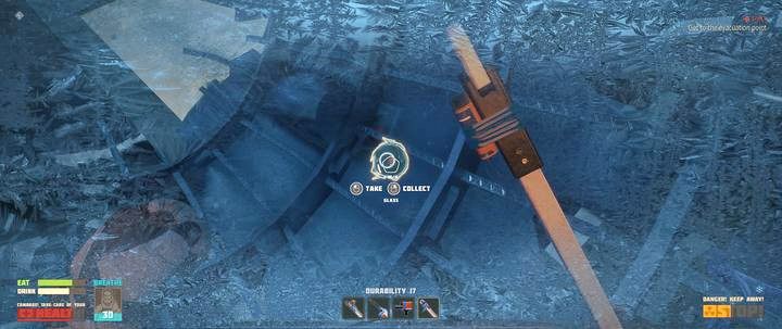 Szkło unosi się w przestrzeni, jest go tam całkiem sporo - Breathedge: Rozdział 1, Lost in Space - solucja, opis przejścia - Breathedge - poradnik do gry