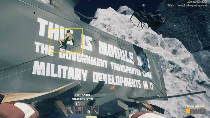 Wejście do bazy jest zablokowane przez robota wartującego - Breathedge: Rozdział 2, Moduł wojskowy - solucja, opis przejścia - Breathedge - poradnik do gry